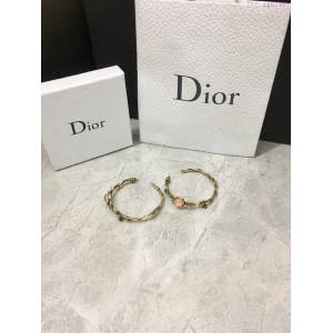 Dior飾品 迪奧經典熱銷款紅色寶石小鳥圓圈耳釘耳環  zgd1467