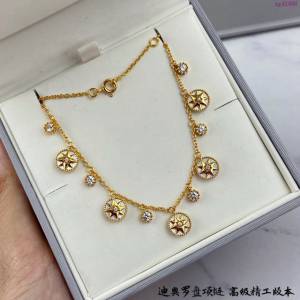 Dior飾品 迪奧經典熱銷款925雜色羅盤手鏈 雙面迪奧Dior八芒星手鏈  zgd1486