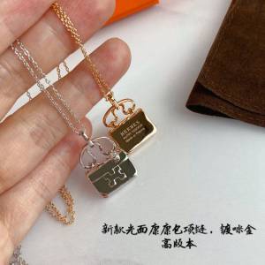 Hermes首飾品 新款925鍍咪金康康包包項鏈 Hermes原版康康項鏈  zgh1505
