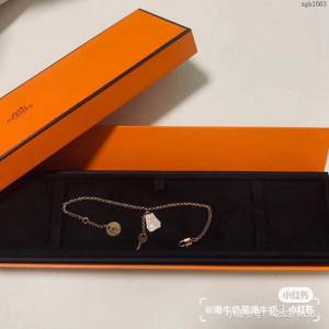 Hermes首飾品 愛馬仕Clochette鎖頭項鏈 Hermes玫瑰金項鏈  zgh1563