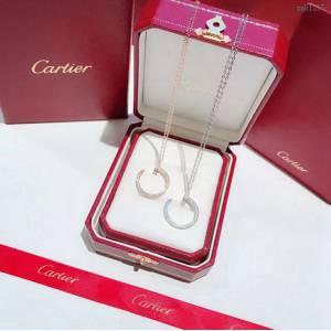 Cartier飾品 s925純銀材質電鍍厚金 卡地亞滿鑽釘子項鏈  zgk1215