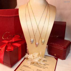 Cartier飾品 最新火爆款 卡地亞豹子 祖母綠寶石項鏈  zgk1224