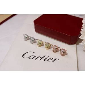 Cartier首飾 卡地亞最新火爆款 Cartier豹子祖母綠寶石耳釘  zgk1351