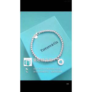 Tiffany純銀飾品 蒂芙尼女士專櫃爆款圓牌愛心琺瑯小心手鏈 Tiffany925純銀琺瑯手環  zgt1601
