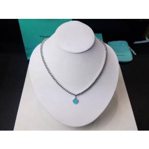 Tiffany飾品 蒂芙尼女士專櫃爆款愛心三色琺瑯珠式項鏈 Tiffany純銀鎖骨鏈  zgt1710