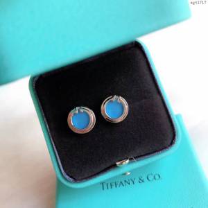 Tiffany純銀飾品 蒂芙尼女士專櫃爆款雙t圓圈綠松石小號耳釘耳環  zgt1717