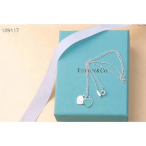Tiffany飾品 蒂芙尼女士專櫃爆款雙心形琺瑯愛心吊墜項鏈 Tiffany純銀鎖骨鏈  zgt1743