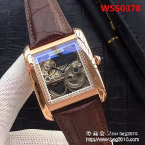 CARTIER卡地亞 精緻鏤空 全自動機械男士腕表 WSS0378