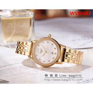 LONGINES浪琴 音符波紋貝母面 輕奢風女士腕表 WSS0582