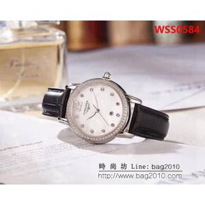 LONGINES浪琴 音符波紋貝母面 輕奢風女士腕表 WSS0584