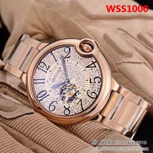 CARTIER卡地亞 藍氣球系列 八字位鏤空 精品男士腕表 WSS1000
