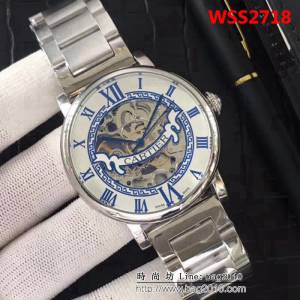 CARTIER卡地亞 精緻鏤空 全自動機械 男士腕表  WSS2718