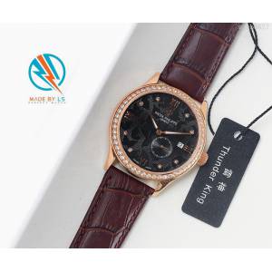 百達翡麗PATEK PHILPPE LS精品 新款 進口全自動機械機芯 316精鋼表殼 小牛皮錶帶 高端情侶對表  wssb3627
