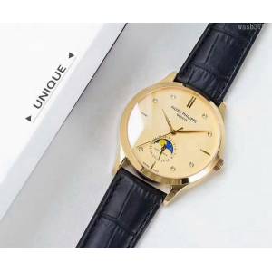 百達翡麗PATEK PHILPPE 2019最新款 2824一2機芯 小牛皮錶帶 高端男士腕表  wssb3727