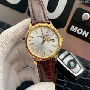 江詩丹頓 Vacheron Constantin 傳承系列 經典大三針 自動機械 小牛皮錶帶 精選男士腕表  wssb3854