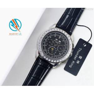 百達翡麗PATEK PHILPPE LS精品 超級複雜功能計時系列 機芯29-535升級版 全鋼鍍納米鉑金表殼 小牛皮帶 高檔男士腕表  wssb4229