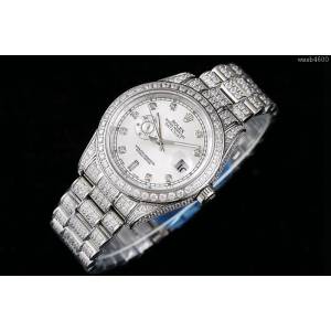 ROLEX勞力士 特別推薦新款 勞力士滿天星鑲鑽系列 電鍍18K金土豪金 純手工四爪鑲鑽 全自動機械表 高檔男表  wssb4600