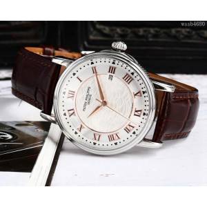 百達翡麗PATEK PHILPPE 高級定制 全自動機械機芯 316精鋼表殼 小牛皮錶帶 男士腕表  wssb4680