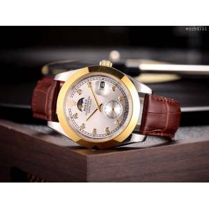 ROLEX勞力士 男士腕表 經典熱賣 高雅品位 全自動機械機芯 真皮錶帶 百搭款手錶  wssb4751