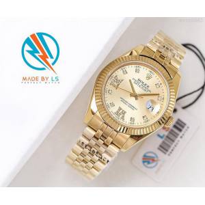 ROLEX勞力士 日誌月相型 904蠔式鋼 18k微納米電鍍金 五珠帶 三度防水性能 全自動進口機械男表  wssb5063