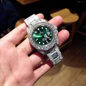 勞力士複刻手錶 116610 RolexSubmariner白金滿鑽系列機械男表 勞力士滿鑽系列男士腕表  gjs1715