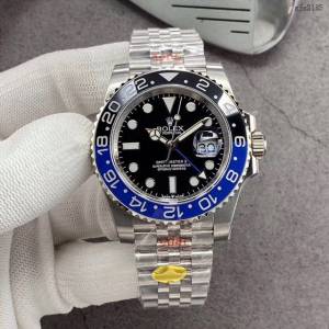 勞力士複刻手錶 Rolex男士腕表 黑藍陶瓷圈 GMTMASTER格林尼治型環球腕表 126710BLRO-0001  gjs2185