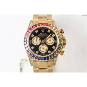 勞力士手錶 Rolex全新彩虹圈迪通拿Daytona 緞紋字面 Rolex高端男士腕表  hds1052