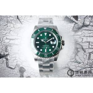 勞力士手錶 Rolex潛艇潛航者系列116610 綠水鬼綠鬼v8版 Rolex自動機械男表 冰藍色超亮夜光 超強防水  hds1381