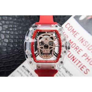 Richard Mille e理查徳米勒 RM052系列 最新鬼頭升級版 顱骨系列 原裝透明殼 理查徳米勒高端男士全自動機械腕表  hds1449