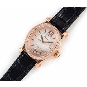 Chopard手錶 蕭邦快樂鑽系列 橢圓型機械6T28新款 蕭邦時尚女表 蕭邦機械女士腕表  hds1842