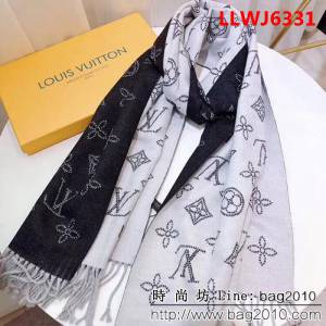 路易威登LV冬季新款 雙面雙色羊毛混紡圍巾 可以做披肩 LLWJ6331