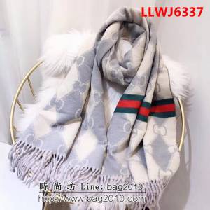 GUCCI古馳 冬季新款雙面雙色羊絨混紡圍巾 可做披肩 g016 LLWJ6337
