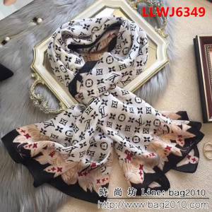 路易威登LV熱賣款經典真絲系列 經典老花四葉草桑蠶絲絲巾 LLWJ6349