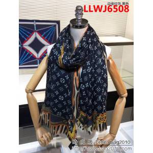 路易威登LV2018新款邊緣紋飾百搭純羊絨長巾 LLWJ6508