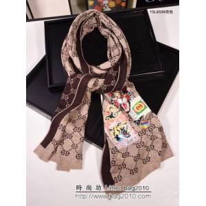 GUCCI古馳頂級原單 專櫃限量百搭款羊絨圍巾 男女同款 YSL8559 LLWJ6529
