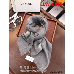 CHANEL香奈兒 最新刺繡羊毛圍巾 YWJ6019 LLWJ6810