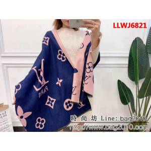 路易威登LV冬季新款雙面雙色圍巾 可做披肩 LLWJ6821
