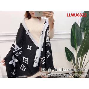 路易威登LV冬季新款雙面雙色圍巾 可做披肩 LLWJ6822