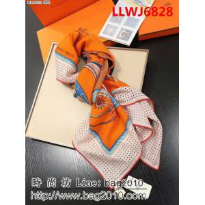 HERMES愛馬仕海外原單真絲羊絨人字紋方巾 LLWJ6828
