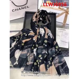 CHANEL香奈兒 2018最新限量款 網紅爆款C家限量兔兔羊絨圍巾 CH068 LLWJ6956