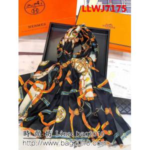 HERMES愛馬仕2018最新款 時尚復古撞色圍巾 H087 LLWJ7175