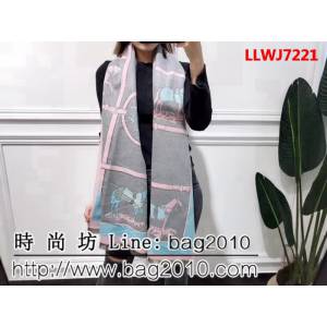 HERMES愛馬仕秋冬新款 H家俊馬圖羊絨拉毛圍巾 LLWJ7221