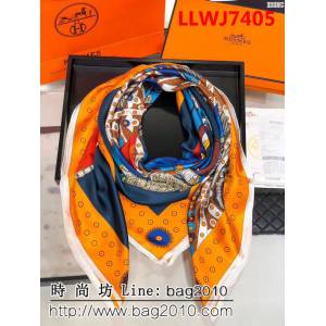 HERMES愛馬仕2108最新款 專櫃同步經典斜紋真絲大方巾 H093 LLWJ7405