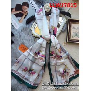 HERMES愛馬仕火爆款 2018專櫃新品真絲喬其緞長圍巾 LLWJ7815