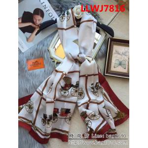 HERMES愛馬仕火爆款 2018專櫃新品真絲喬其緞長圍巾 LLWJ7816
