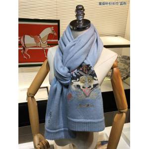 Dior星座針織長巾 雙層加厚 迪奧山羊絨星座手工嵌花圍巾  llwj6513