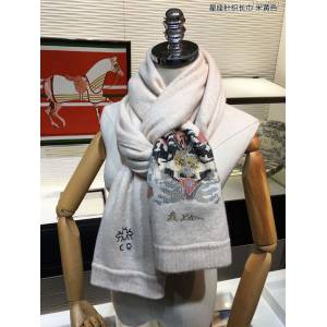 Dior星座針織長巾 雙層加厚 迪奧山羊絨星座手工嵌花圍巾  llwj6515