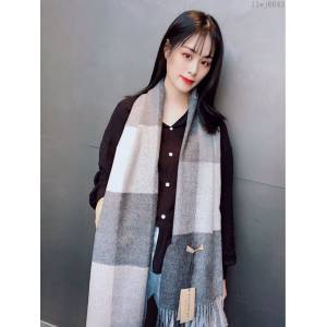 Burberry圍巾 2019年度最新力作 時尚彩色拼色方格子 巴寶莉羊絨混紡女長圍巾  llwj6643