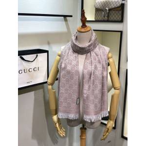 GUCCI圍巾 頂級絲羊毛 經典花色和字母圖案 古馳山羊絨GG大提花長圍巾  llwj6679