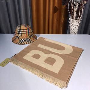 Burberry最新雙面大字母圍巾 巴寶莉2021新款男士羊毛圍巾  mmj1065